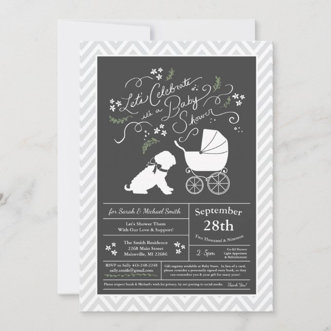 Shar Pei Dog Baby Shower Gender Neutral Einladung (Vorderseite)