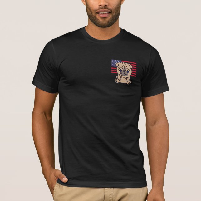 Shar Pei Dog Besitzer 4. Juli Patriotische USA Ame T-Shirt (Vorderseite)