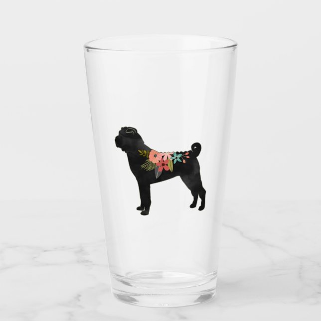 Shar-Pei Dog Breed Boho Silhouette Glass Glas (Vorderseite)
