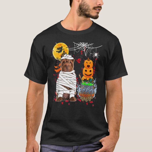 Shar Pei Dog Halloween Kostümhund T-Shirt (Vorderseite)