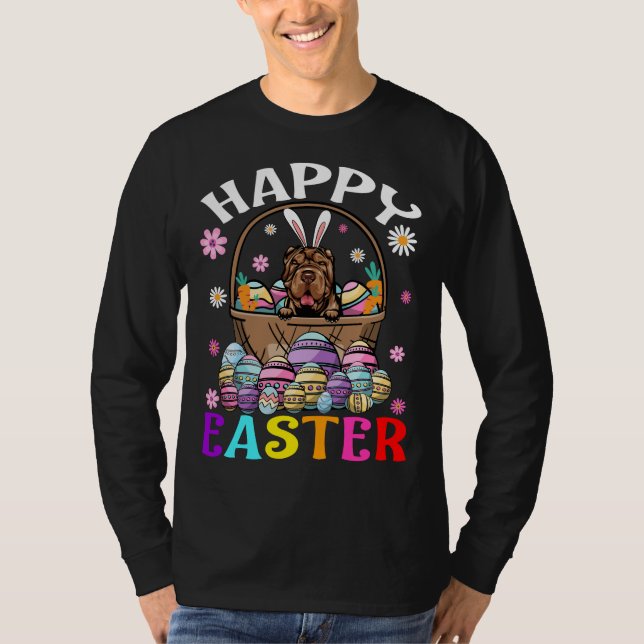Shar Pei Dog Happy Oaster Bunny Eggs Oster T-Shirt (Vorderseite)