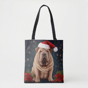 Shar Pei Dog in Schnee Weihnachten