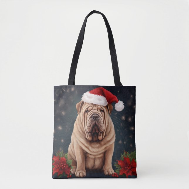 Shar Pei Dog in Schnee Weihnachten (Vorderseite)