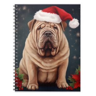 Shar Pei Dog in Schnee Weihnachten Notizblock