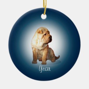 Shar Pei Dog Keramik Ornament