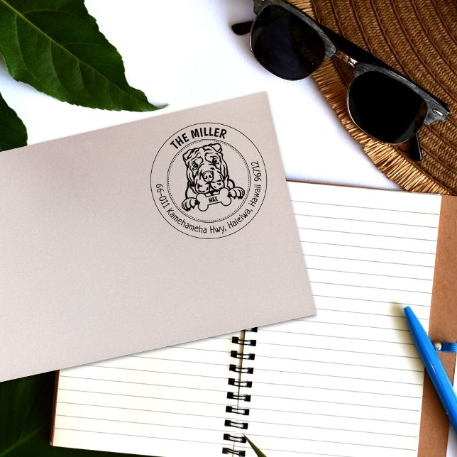 Shar Pei Dog Rücksendeadresse Family Gummistempel (Von Creator hochgeladen)