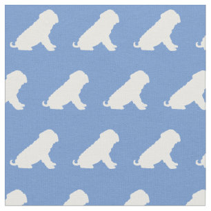 Shar Pei Dog Silhouette Pet Light Blue Stoff