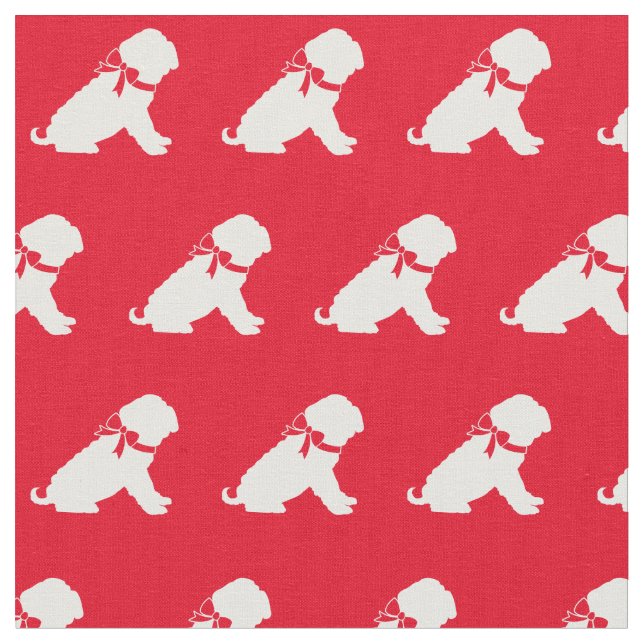 Shar Pei Dog Silhouette Pet Red Stoff (Nahaufnahme)