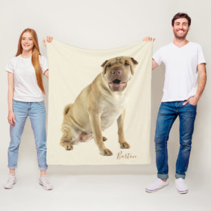 Shar Pei Dog Vater Foto Custom Fleecedecke
