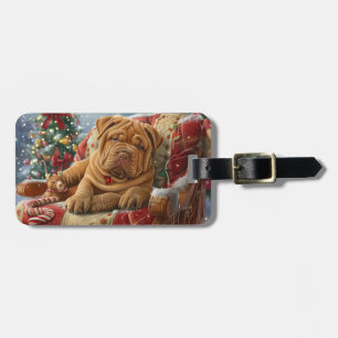 Shar Pei Dog Weihnachtsfest Gepäckanhänger