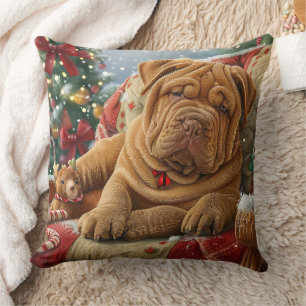 Shar Pei Dog Weihnachtsfest Kissen