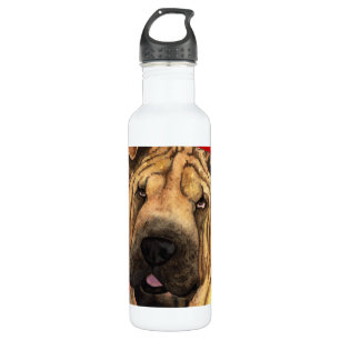 Shar-Pei-Farbblock Edelstahlflasche