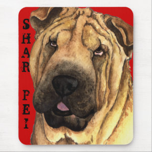 Shar-Pei-Farbblock Mousepad