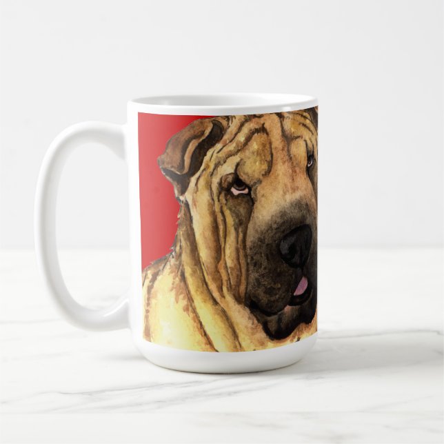 Shar-Pei-Farbblock Tasse (Links)