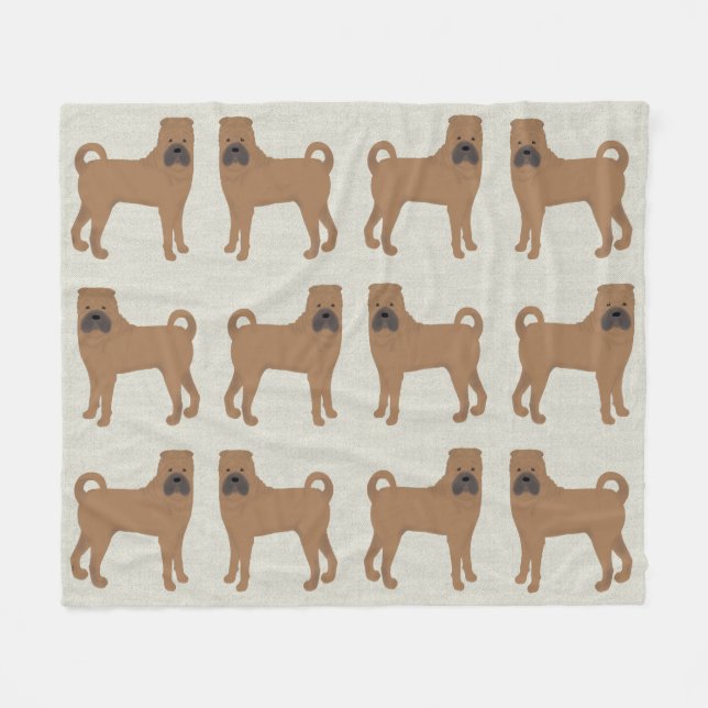 Shar-Pei Fleece Blanket (Vorderseite (Horizontal))