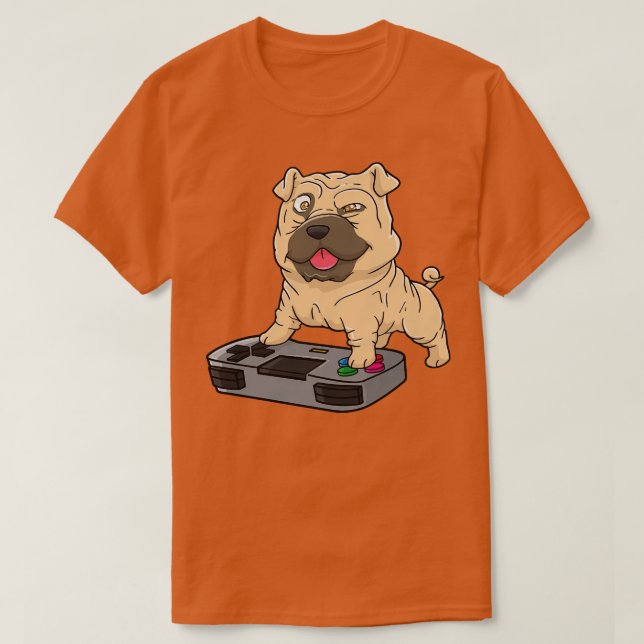 Shar Pei Gamepad Kawaii T-Shirt (Design vorne)