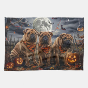Shar Pei Halloween Spooky Geschirrtuch