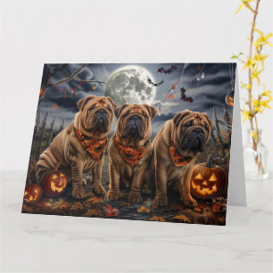 Shar Pei Halloween Spooky Karte
