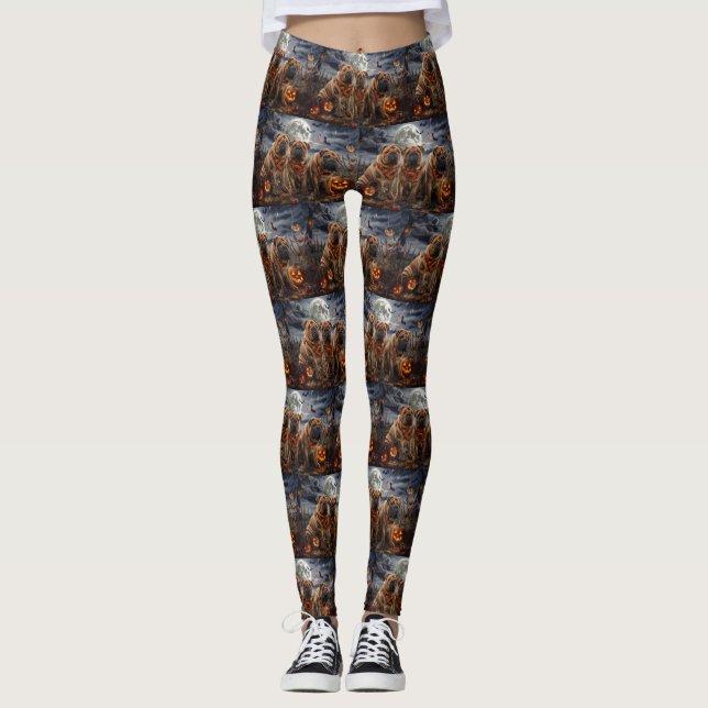 Shar Pei Halloween Spooky Leggings (Vorderseite)