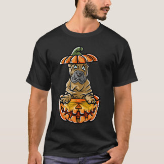 Shar Pei Happy Halloween Costume Pumpkin Trick or T-Shirt