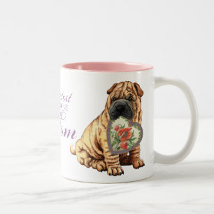 Shar-Pei-Herz-Mama Zweifarbige Tasse