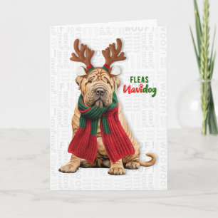 Shar Pei Hund Lustige Flöhe Navidog Weihnachten