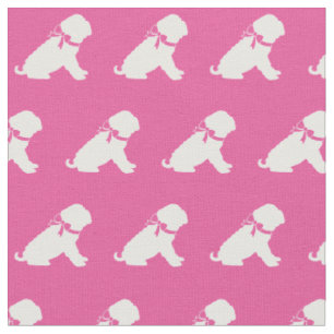 Shar Pei Hund Silhouette Haustier Rosa Stoff
