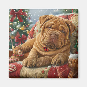 Shar-Pei-Hund Weihnachtsfestlich Magnet
