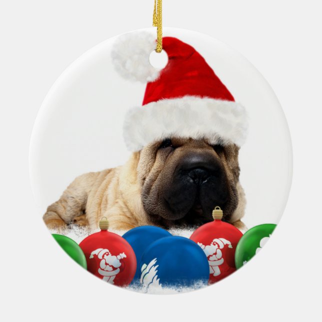 Shar Pei Hundekreis-Verzierung Keramikornament (Hinten)