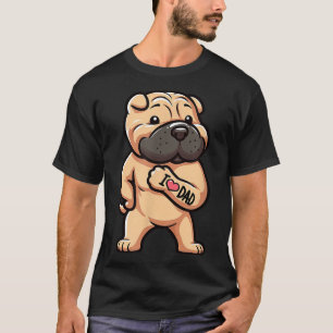 Shar Pei I Liebe Vater Funny Dog Tattoo _1 T-Shirt