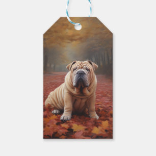 Shar Pei im Herbst Leaves Fall Inspiriert Geschenkanhänger