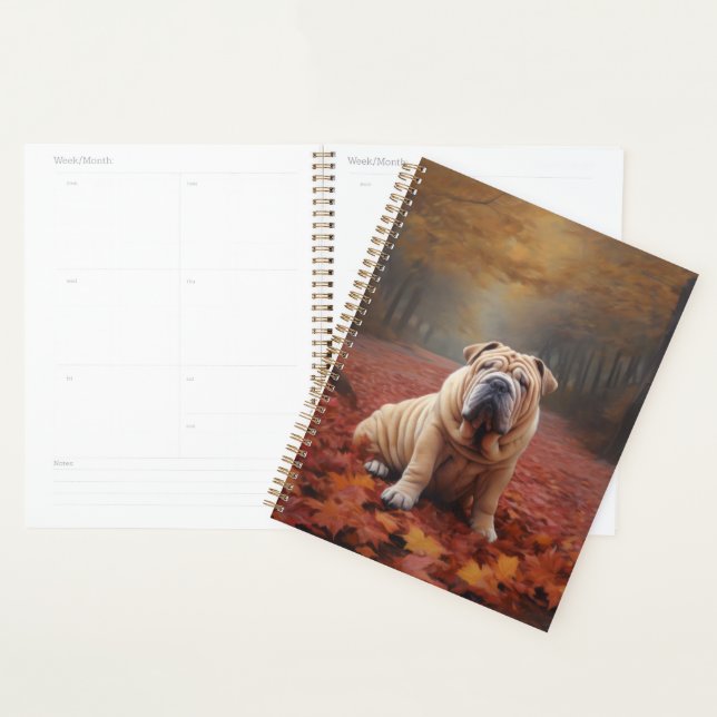 Shar Pei im Herbst Leaves Fall Inspiriert Planer (Anzeige)