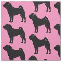 Shar Pei in der Silhouette auf Rosa