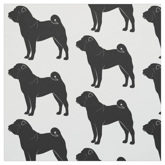 Shar Pei in der Silhouette Stoff (Muster)