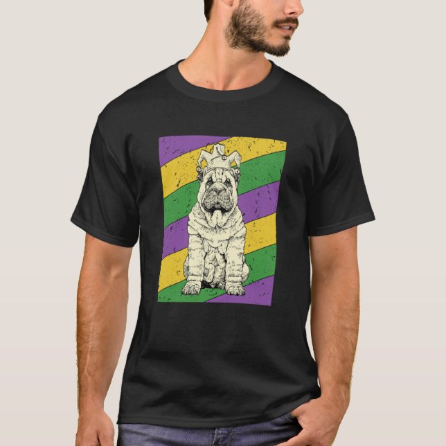 Shar Pei Jester Mardi Gras Dog Mom or Dad T-Shirt (Vorderseite)