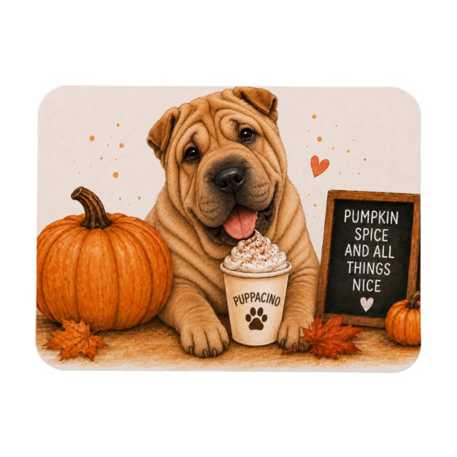 Shar Pei Kürbisgewürz-Magnet Magnet (Horizontal)