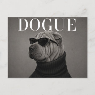 Shar Pei Luxus-Mode-Editorial Postkarte
