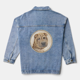 Shar Pei Malerei - Süße originelle Hundekunst Jeansjacke