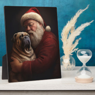 Shar Pei mit Weihnachtsmann Festives Weihnachten Fotoplatte