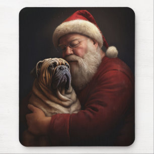 Shar Pei mit Weihnachtsmann Festliches Weihnachten Mousepad