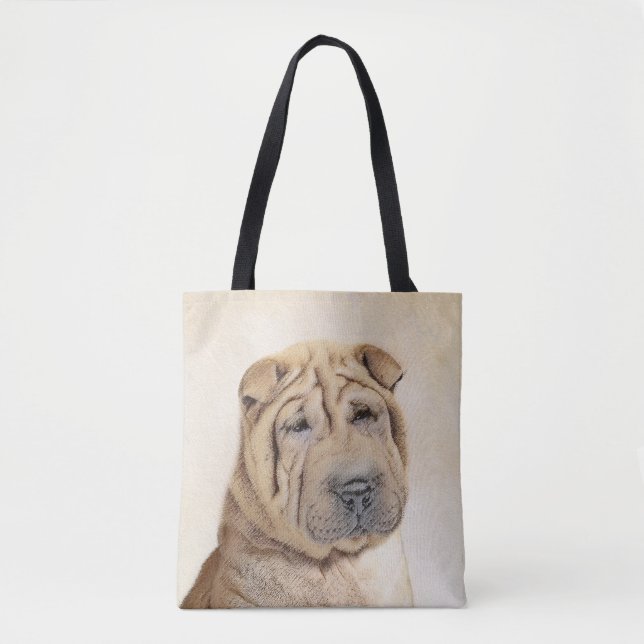Shar Pei Painting - Niedliche Original Dog Art (Vorderseite)