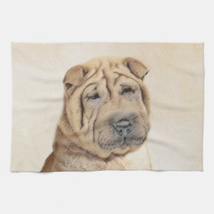 Shar Pei Painting - Niedliche Original Dog Art Geschirrtuch