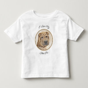 Shar Pei Painting - Niedliche Original Dog Art Kleinkind T-shirt