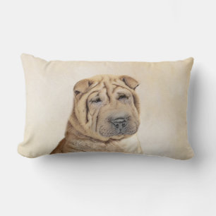 Shar Pei Painting - Niedliche Original Dog Art Lendenkissen