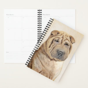 Shar Pei Painting - Niedliche Original Dog Art Planer