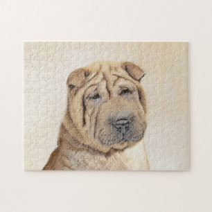 Shar Pei Painting - Niedliche Original Dog Art Puzzle