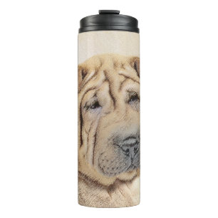 Shar Pei Painting - Niedliche Original Dog Art Thermosbecher