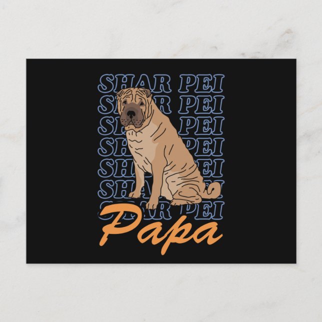Shar Pei Papa | Hundebesitzer Shar-Peis Postkarte (Vorderseite)