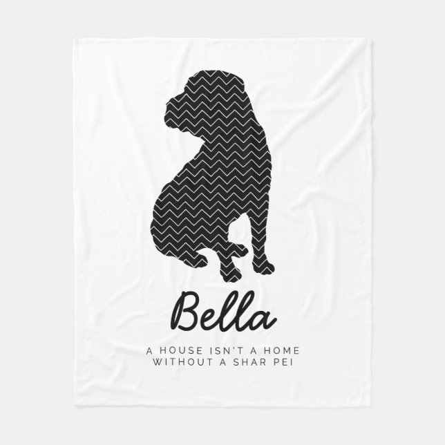 Shar Pei personalisiert Fleecedecke (Vorderseite)