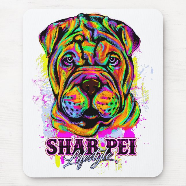 Shar Pei Puppy Dog Lifestyle Mousepad (Vorne)